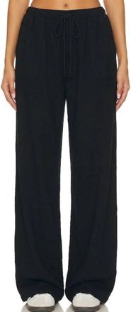 Lanston Wide Leg Drawstring Pant In Black