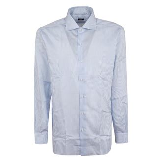 Barba Neck Shirt - Heren - Zakelijke Overhemden - Blauw - 2XL - Overhemden