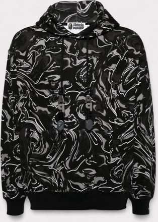 A Bathing Ape Mens Marble Graphic Print Hoodie Black - Size Small