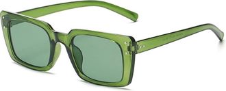 Generic Mens Small Frame Vacation Sunglasses Commuter Womens Driving Decorative Sun Glasses(Green)