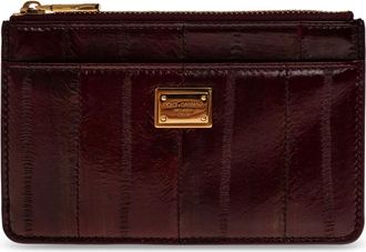 Dolce & Gabbana Leren Kaarthouder met Logo - Dames - Portefeuilles - Rood - ONE Size - Leer - Accessoires