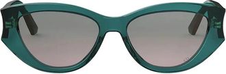 Dior Groene Transparante Zonnebril Stijlvol Model - Dames - Zonnebrillen - Groen - 53 MM - Accessoires
