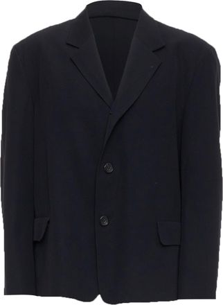 Yohji Yamamoto black wool shoulder padded oversized boxy blazer M