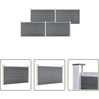 vidaXL Pannello in WPC - Recinzione da Giardino in WPC 699x106 cm Grigia