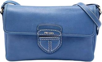 Prada Pre-owned Shoulder Bags, female, Blue, Size: ONE SIZE Pre-owned Vintage Crossbody Bag