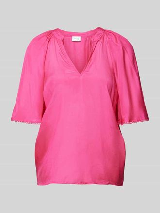 Vila Blusenshirt mit V-Ausschnitt Modell TINNA in Pink, Gr&ouml;&szlig;e 34