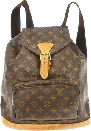 Louis Vuitton Vintage Montsouris Backpack Monogram Canvas Brown Canvas Backpack Bag (Pre-Owned)