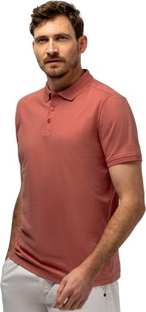 State of Art Polo State of Art Regular Fit rood effen pique 3 knoops textuur
