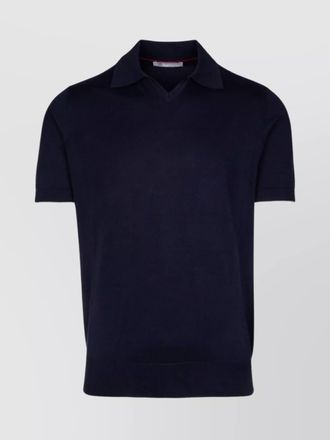 Brunello Cucinelli polo shirt with ribbed collar and short sleeves