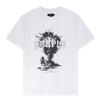 Purple WHITE Textured Sky High T-shirt