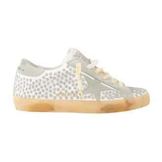 Golden Goose Super-Star Studded Leather Trainers - female - Golden Goose - Sneakers - Gray - 3 UK - Shoes