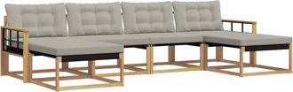 vidaXL Conjunto De Sof&aacute;s De Exterior 6 Uds. Blanco Y Gris Claro Vidaxl