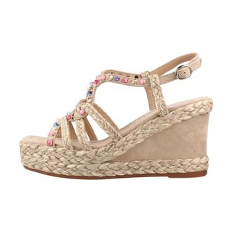 Alma En Pena Sandalo con plateau V265901 Camoscio - - Shoes - Donna - Beige - 37 EU
