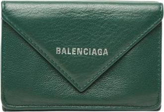 Balenciaga Pre-owned Wallet (tri-fold) - Dames - Vintage Accessoires - Groen - ONE Size - Leer - Vintage