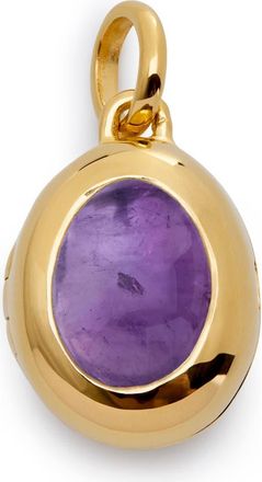 Monica Vinader Birthstone Locket Pendant in 18Ct Gold Vermeil /Amethyst at Nordstrom