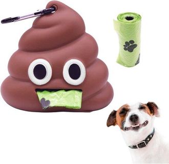 OEM Soporte Para Bolsas De Excremento De Perro Para Correa, Dispensador De Bolsas De Silicona Con Mosquet&oacute;n, Incluye 15 Bolsas De Basura