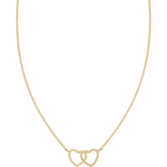 Bony Levy 14K Gold Interlocking Heart Pendant Necklace in 14Ky at Nordstrom Rack, Size 18