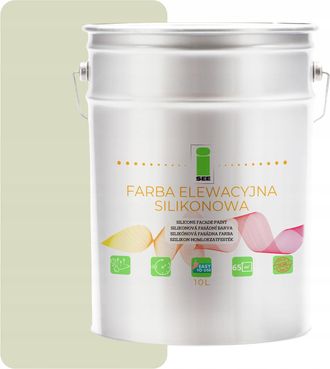 OEM Pintura De Silicona Para Fachadas, Blanca, Verde Claro, Tono Verde, 10 L