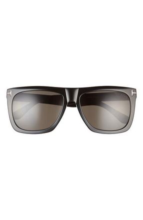 Tom Ford Morgan 57mm Flat Top Sunglasses in Sblk/smkpz at Nordstrom