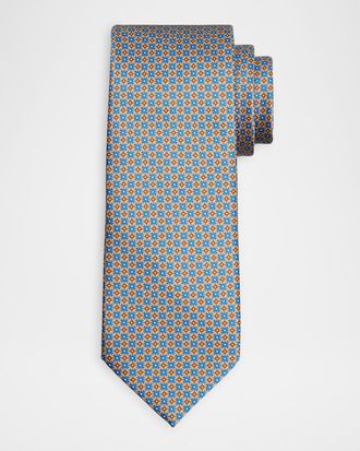 Stefano Ricci Mens Connected Medallion Silk Tie