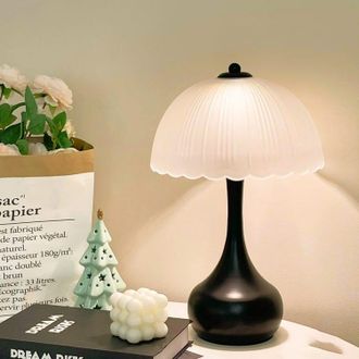 OEM L&aacute;mpara De Escritorio Led, Luz Nocturna Decorativa, L&aacute;mpara De Mesita De Noche, Pantalla De Vidrio Esmerilado, L&aacute;mpara De Escritorio Retro De Metal, L