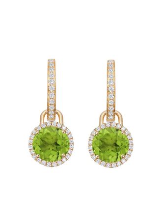 Kiki Mcdonough 18K yellow gold Grace peridot and diamond drop earrings