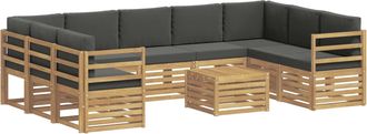 vidaXL Conjunto De Sof&aacute;s De Exterior 10 Uds. Blanco Y Antracita Vidaxl