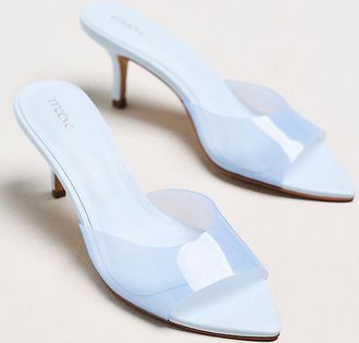 Maeve PVC Pointed-Toe Mule Heels