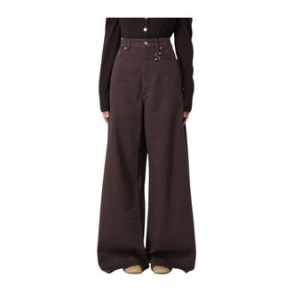 Sportmax Wide Jeans, female, Brown, W26, Wide Leg Trousers