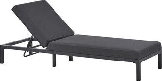 Beliani Sun Lounger LARIANO Metal Graphite Grey