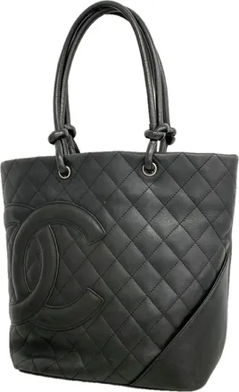 Chanel Black Leather Tote Bag (Pre-Owned)