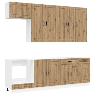 vidaXL Unidad De Cocina Porto 8 Uds. Roble Artisan Vidaxl