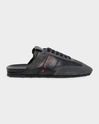 Marni Men & apos;s Logo Leather Mules