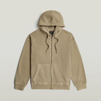 G-Star Washed Zip Hoodie - Beige - Heren