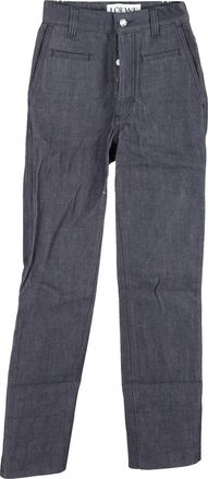 Loewe Loewe High-Rise jeans met verborgen knoopsluiting in grijze katoenen denim