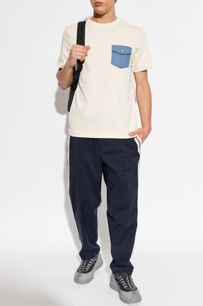 Moncler T-shirt With Pocket, Mens, Cream