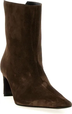 Khaite Womens Brown Calfskin Ankle Boots