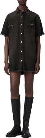 AllSaints Filou Denim Minidress in Overdyed Brown at Nordstrom, Size X-Small