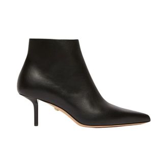Max Mara Schoenen, Dames, Zwart, 38 EU, Leer, Zwarte leren potloodhak laarzen