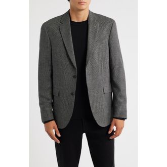 AllSaints Ross Slim Fit Grey Micro Houndstooth Sport Coat at Nordstrom Rack, Size 38 Regular