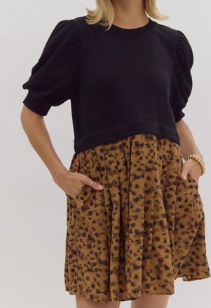 Entro Too Strong Cheater Dress In Brown