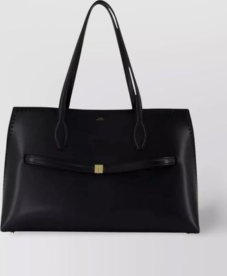 Toteme embroidered leather lounge tote bag