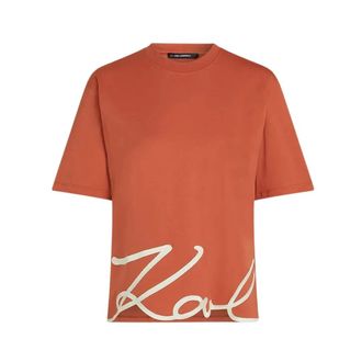 Karl Lagerfeld Donna, Top, Arancione, S, new