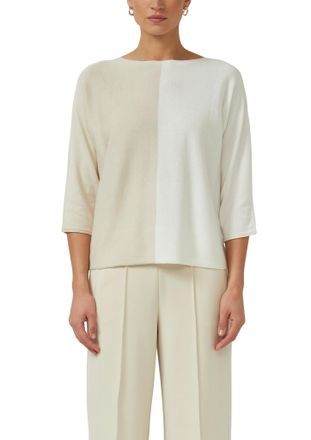 s.Oliver Black Label Strickpullover S.OLIVER BLACK LABEL, Damen, Gr. 34, beige nature, Strick, Obermaterial: 50% Baumwolle, 50% Modal, mehrfarbig, regular fit normal, U-Bo