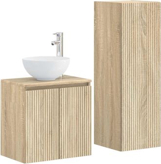 vidaXL Juego De Muebles De Ba&ntilde;o 2 Uds. Roble Sonoma 33 X 34,5 X 100 Cm Vidaxl