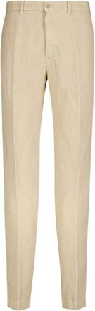 120% Lino Heren, Broeken, Beige, Maat: 2XL Linnen