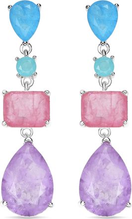 Luxenter oorbellen in 925 sterling zilver en multicolor hydrothermale kwarts rhodium afwerking - Mifa
