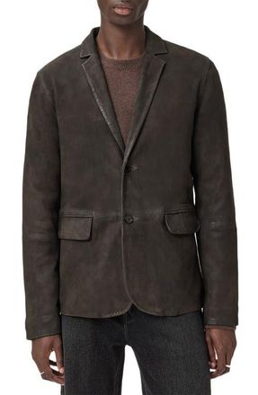 AllSaints Monet Waxed Suede Blazer in Mole Brown at Nordstrom, Size Large