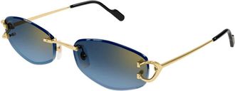 Cartier Sunglasses, female, Yellow, Size: 57 MM C D&eacute;cor Sunglasses