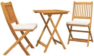 vidaXL Juego Bistro De Jard&iacute;n 3 Pcs Marr&oacute;n Madera Maciza De Acacia Vidaxl